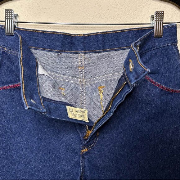 70s Vintage Wrangler Hand Embroidered Boot Cut Jeans - Picture 14 of 16